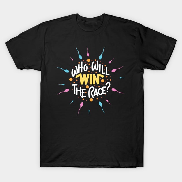 Who will win the race? Funny Gender Reveal T-Shirt by Shirtbubble